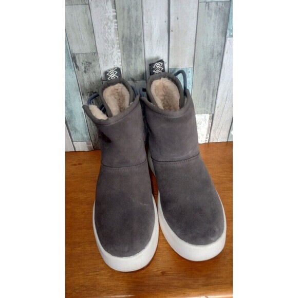 Ugg Classic Boom Suede Gray Boots Size 6 Women's Faux Fur Lining Comfortable - Picture 4 of 11